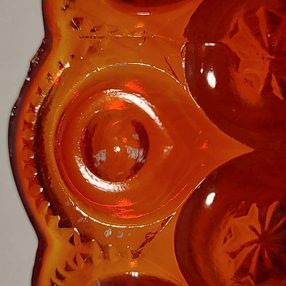 Vintage Pair LE Smith Amberina Moon and Stars Pedestal Candle Holders - Picture 11 of 15